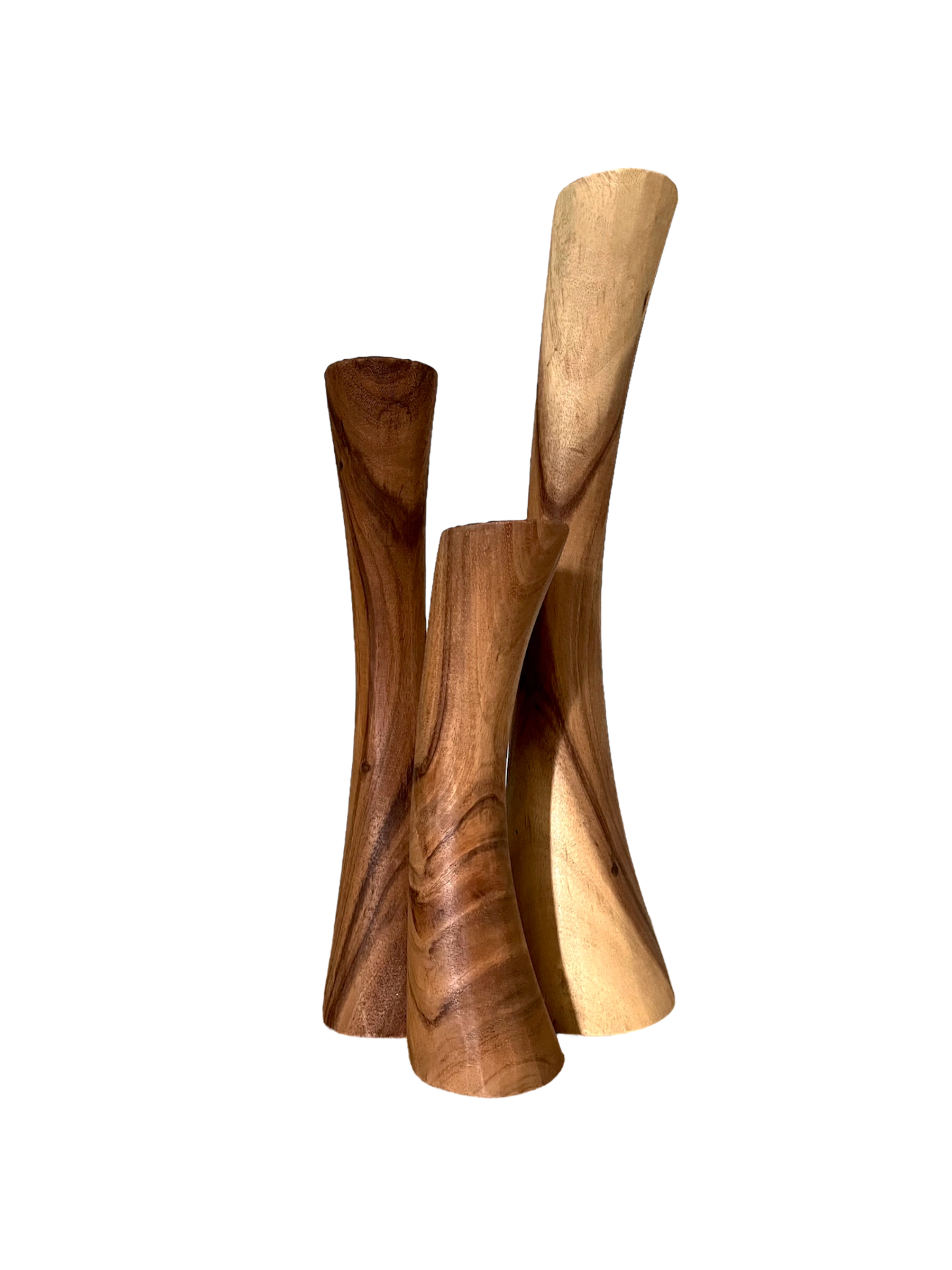 Clear Finished Candle Holder Suar Wood